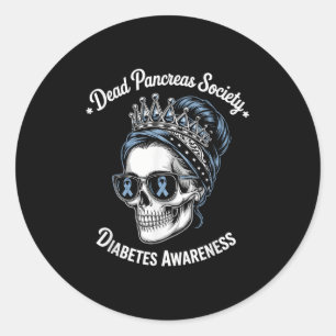 Sticker Rond Dead Pancreas Society Shirt Funny Diabetes Award