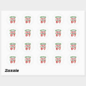 Sticker Rond Dear Santa 67 Funny Christmas Six Seven 6-7 Men Wo (Feuille)