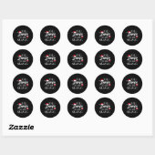 Sticker Rond Dear Santa Just Bring Wine Christmas Drinking Fami (Feuille)