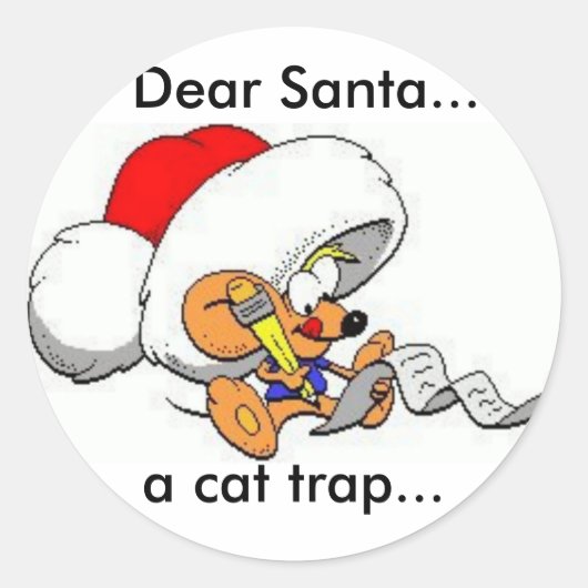 Sticker Rond Dear Santa Mouse (Devant)