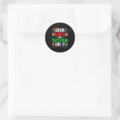 Sticker Rond Dear Santa My Sister Did It Girls Kids Boys Funny (Sac)