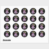 Sticker Rond Death Metal Unicorn Reaper arc-en-ciel (Feuille)