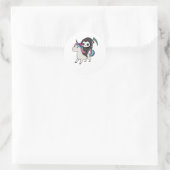 Sticker Rond Death Riding Unicorn Funny Unicorns Arc-en-ciel (Sac)
