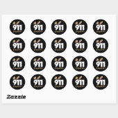 Sticker Rond Débardeur à capuche pour dispatcher 911 de Pâques  (Feuille)