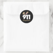 Sticker Rond Débardeur à capuche pour dispatcher 911 de Pâques  (Sac)