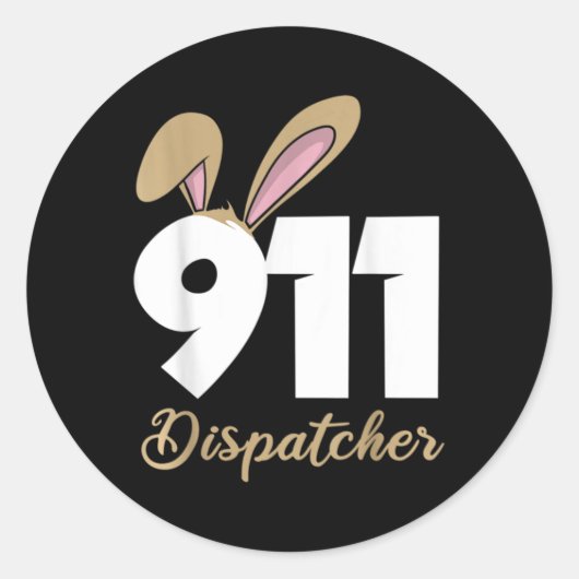Sticker Rond Débardeur à capuche pour dispatcher 911 de Pâques  (Devant)
