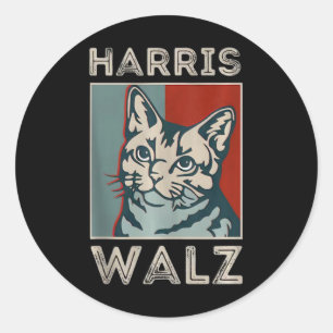 Sticker Rond Débardeur de chat Harris Wheimer Funny