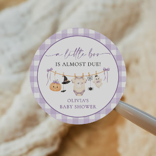 Sticker Rond Débardeur fantôme d'Halloween Baby Shower