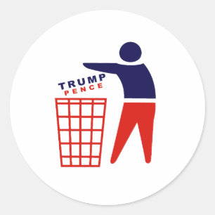 Sticker Rond Débarrassez-vous de Trump Pence - Anti-Trump -