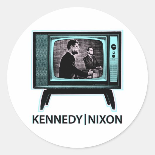 Sticker Rond Débat télévisé Kennedy Nixon 1960 (Devant)
