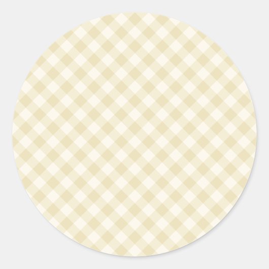 Sticker Rond Début d'Automne Rétro Gingham | Blé Doré (Devant)
