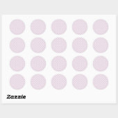 Sticker Rond Début d'Automne Retro Gingham | Lilas Chaud (Feuille)