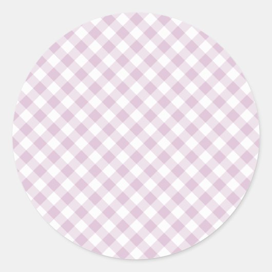 Sticker Rond Début d'Automne Retro Gingham | Lilas Chaud (Devant)