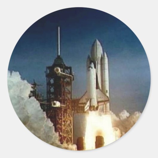 Sticker Rond Début de la navette Columbia (Devant)