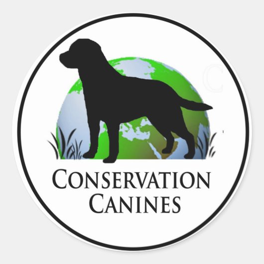 Sticker Rond Décal de canine de conservation (Devant)