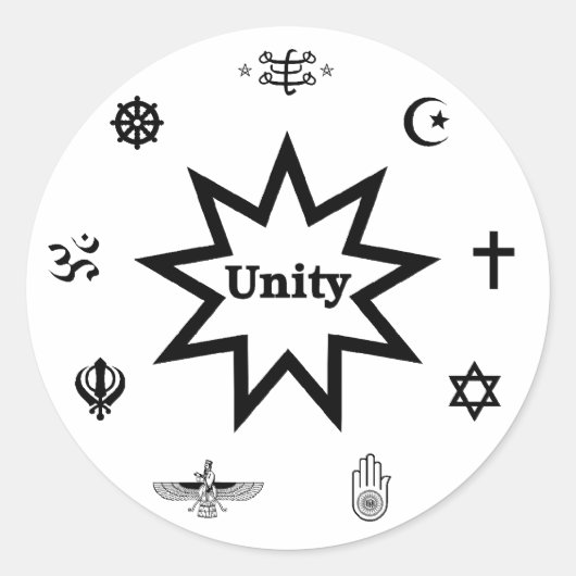 Sticker Rond Décal d'unité religieuse (Devant)