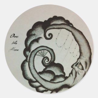 Sticker Rond Décalques/autocollants de lune d'Ouija