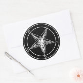 Sticker Rond Décalques de style ancien de Baphomet - grand 3 (Enveloppe)