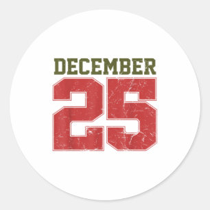 Sticker Rond Décembre 25 en détresse