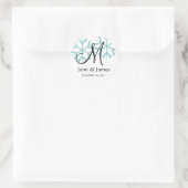 Sticker Rond Décembre Blue Snowflakes Monogram M Seal (Sac)
