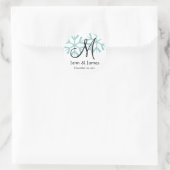 Sticker Rond Décembre Blue Snowflakes Monogram M Seal (Sac)