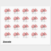 Sticker Rond Décembre Mariage Monogram M Merci Sceau (Feuille)