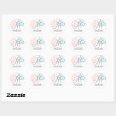 Sticker Rond Décembre Pink Blue Snowflake Monogramme M Sceau (Feuille)