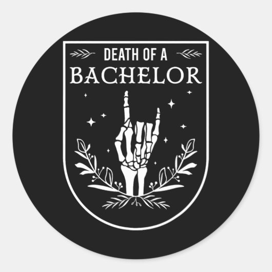 Sticker Rond Décès de célibataire enterrement de vie de garçon  (Devant)