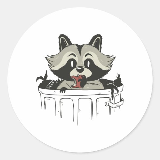 Sticker Rond déchet raccoon (Devant)