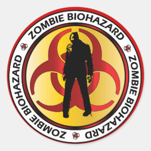 Sticker Rond Déchets de Biohazard de zombi