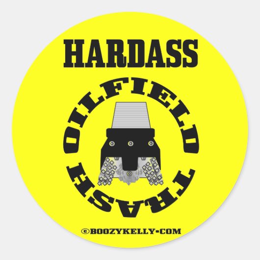 Sticker Rond Déchets de champ d'huile dur, Sticker, Patch d'hui (Devant)