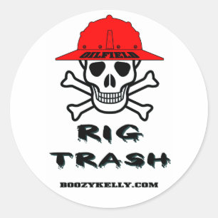 Sticker Rond Déchets d'installation de gisement de pétrole,
