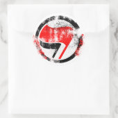 Sticker Rond Déchiré drapeau d'action anti-fasciste (Sac)