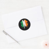 Sticker Rond Déchirer quatre feuilles Clover drapeau irlandais (Enveloppe)