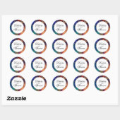 Sticker Rond Déchirure psychédélique | Mariage Abstrait arc-en- (Feuille)