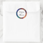Sticker Rond Déchirure psychédélique | Mariage Abstrait arc-en- (Sac)