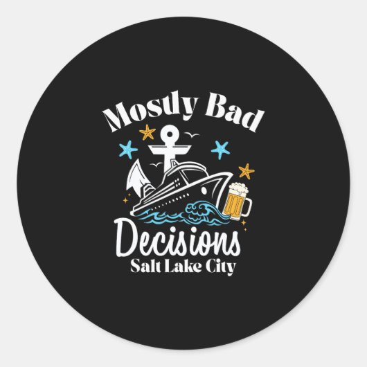 Sticker Rond Décisions Mostly D Salt Lake City Spring Break (Devant)