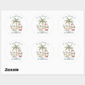 Sticker Rond Deck des palmiers | Fun Tropical Christmas (Feuille)