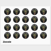 Sticker Rond Deck Les Palms Tropical Hawaii Christmas Palm Tree (Feuille)