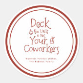 Sticker Rond Deck The Halls Office Humor (Devant)