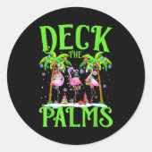 Sticker Rond Deck The Palms Flamingo Trocal Christmas Lights Pa (Devant)