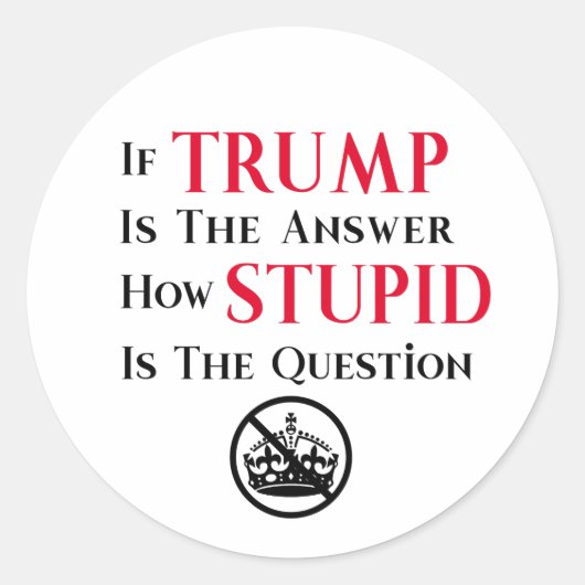 Sticker Rond Déclaration de protestation anti-Trump sarcastique (Devant)