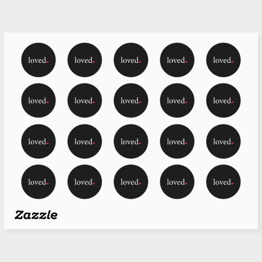 Sticker Rond Déclaration Simplement Aimée Coeur Saint-Valentin  (Feuille)