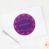 Sticker Rond Déco Coeur rose pourpre personnalisée (Enveloppe)