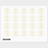 Sticker Rond Déco moderne | Élégant Mariage d'ivoire et d'or de (Feuille)