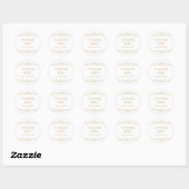 Sticker Rond Déco moderne | Elégant Mariage d'or et blanc Faux (Feuille)