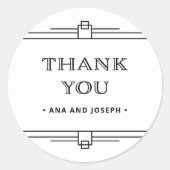 Sticker Rond Déco moderne | Élégant Mariage noir et blanc (Devant)