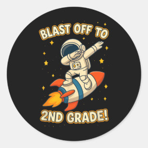 Sticker Rond Décollage Astronaute de 2e année Dab Cool Retour à