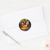 Sticker Rond Décollage de fusée en 7e année drôle de Ck à l'éco (Enveloppe)