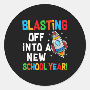 Sticker Rond Décoller dans une nouvelle année scolaire Premier 